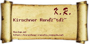 Kirschner Renátó névjegykártya